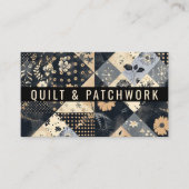 Navy Blau Creme Quilt Patchwork Handmade Kleidung  Visitenkarte (Vorderseite)
