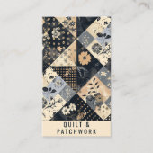 Navy Blau Creme Quilt Patchwork Handmade Kleidung Visitenkarte (Vorderseite)