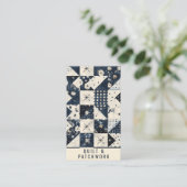 Navy Blau Creme Quilt Patchwork Handmade Kleidung Visitenkarte (Stehend Vorderseite)