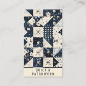 Navy Blau Creme Quilt Patchwork Handmade Kleidung Visitenkarte (Vorderseite)