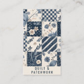Navy Blau Creme Quilt Patchwork Handmade Kleidung Visitenkarte (Vorderseite)