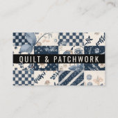 Navy Blau Creme Quilt Patchwork Handmade Kleidung Visitenkarte (Vorderseite)