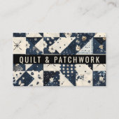 Navy Blau Creme Quilt Patchwork Handmade Kleidung Visitenkarte (Vorderseite)