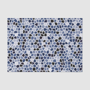 Navy Blau Cyan Bleiglasmuster Seidenpapier