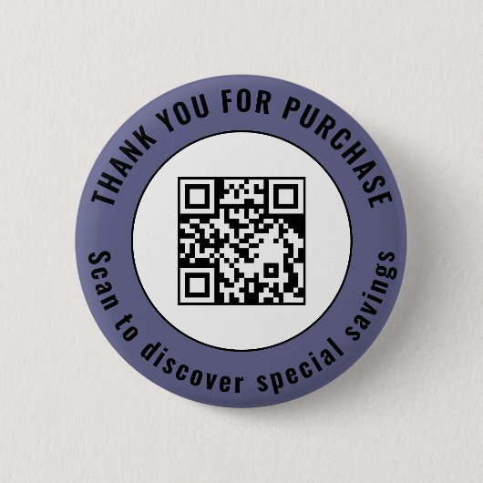 Navy Blau Danke Scanne Mich Werbe-QR-Design Button (Vorderseite)