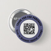 Navy Blau Danke Scanne Mich Werbe-QR-Design Button (Vorne & Hinten)