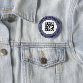 Navy Blau Danke Scanne Mich Werbe-QR-Design Button (Beispiel)