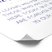 Navy Blau diese Kerze Burns Gedenkfeier Hochzeit Poster (Ecke)