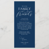 Navy Blau, Dinner Place Einstellung Danke Karte (Vorderseite)