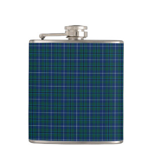 Navy Blau Douglas Clan Moderne Schottische Plaid Flachmann