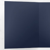 Navy Blau Dreifach-gefaltete Programmkarte (Innen Erste Seite)