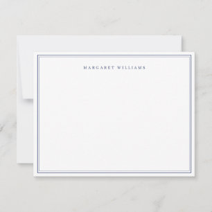 Navy Blau Einfach Elegant Formal Vollständiger Nam Mitteilungskarte