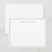 Navy Blau Einfach Elegant Formal Vollständiger Nam Mitteilungskarte (Vorne/Hinten)