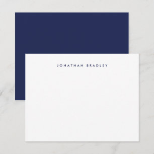 Navy Blau Einfach Minimal Professionell  Mitteilungskarte