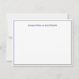 Navy Blau Einfache Retro Vintage-Typografie Mitteilungskarte