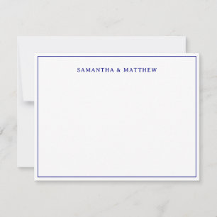 Navy Blau Einfache Retro Vintage-Typografie Mitteilungskarte
