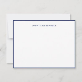 Navy Blau Einfache Umrandung Elegante Typografie Mitteilungskarte