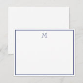 Navy Blau Einfacher Klassischer Vintage Anfangsbuc Mitteilungskarte (Vorne/Hinten)