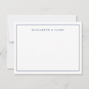Navy Blau Elegant Vintage Minimalistisch Personali Mitteilungskarte