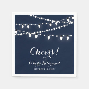 Navy Blau   Elegante klassische Ruhestandsfeier Serviette