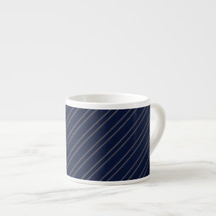 Navy Blau Elfenbein Gold Pinstreifen Espressotasse