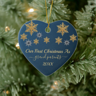 Navy Blau Erstes Weihnachten als Großeltern Foto C Keramik Ornament