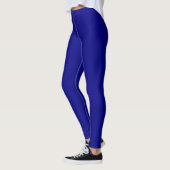 Navy Blau Farbe Einfarbig Leggings (Links)