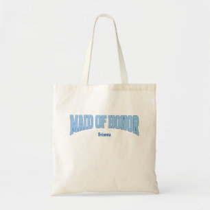 Navy + Blau Faux Glitter MAID OF HONOR Tragetasche