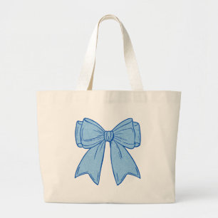 Navy + Blau Faux Glitter-Schleife Jumbo Stoffbeutel