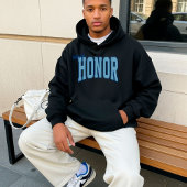 Navy + Blau Faux Glitter Varsity Ehrenmann T-Shirt