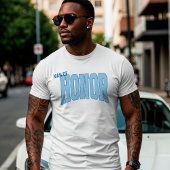 Navy + Blau Faux Glitter Varsity Ehrenmann T-Shirt