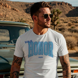 Navy + Blau Faux Glitter Varsity Ehrenmann T-Shirt