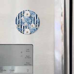 Navy Blau Florale Streifen Brautparty Magnet