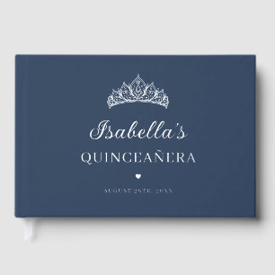Navy Blau Folie Quinceañera Gästebuch