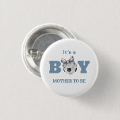 Navy Blau Fußball Sport Mutter Baby-Party Button (Vorne & Hinten)