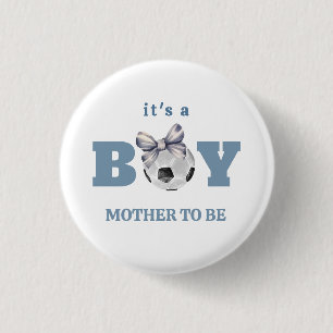 Navy Blau Fußball Sport Mutter Baby-Party Button