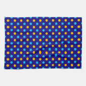 Navy Blau Gelb Cyan Punkte Design  Geschirrtuch (Horizontal)