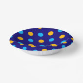 Navy Blau Gelb Cyan Punkte Design  Pappteller (Gewinkelt)