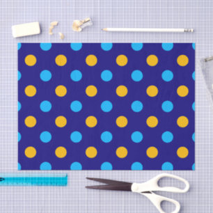 Navy Blau Gelb Cyan Punkte Design Seidenpapier