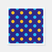 Navy Blau Gelb Cyan Punkte Design  Serviette (Vorderseite)