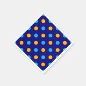 Navy Blau Gelb Cyan Punkte Design  Serviette (Ecke)