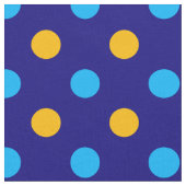 Navy Blau Gelb Cyan Punkte Design Stoff (Nahaufnahme)