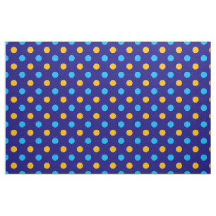Navy Blau Gelb Cyan Punkte Design Stoff