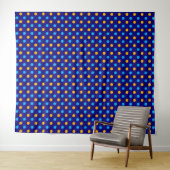 Navy Blau Gelb Cyan Punkte Design  Wandteppich (Beispiel (Horizontal))
