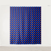 Navy Blau Gelb Cyan Punkte Design  Wandteppich (Vorderseite)