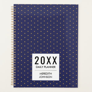 Navy Blau Gelb Gold Punkte Alltag Planer
