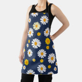 Navy Blau Gelbe Daisy Florale Einfache Retro-Muste Schürze (InSitu)