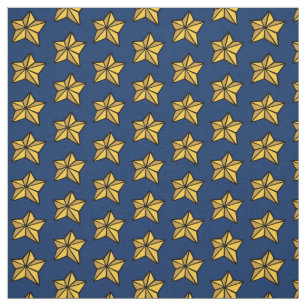 Navy Blau Gelber Maritimer Stern Stoff nach dem Ya