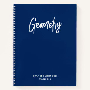 Navy Blau Geometrie College-Notizbuch mit Rasterpa Notizblock