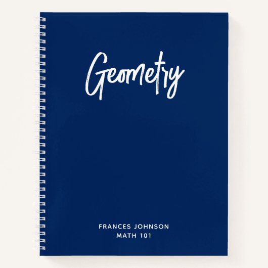 Navy Blau Geometrie College-Notizbuch mit Rasterpa Notizblock (Vorderseite)